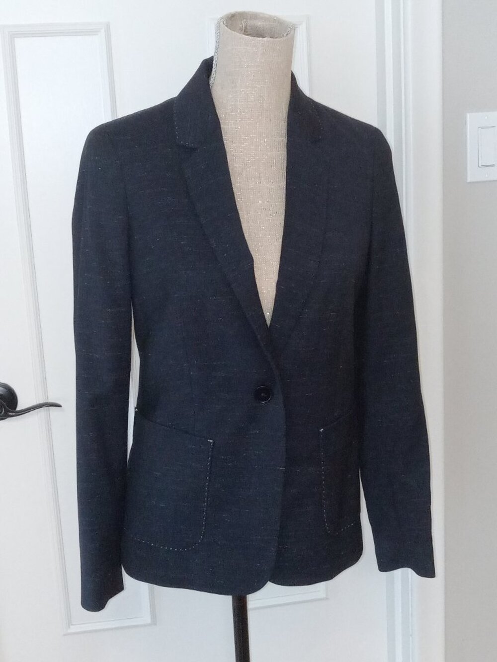 JIGSAW Navy Wool 1-Button Blazer